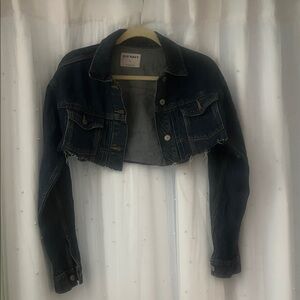 Old Navy Women's Cropped Dark Blue Jean Jacket